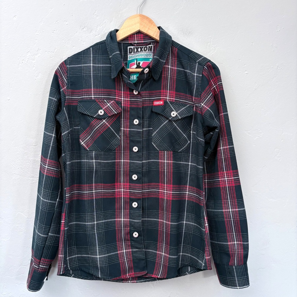 Dixxon The King Elvis Flannel Women Size Medium Green Red Button Up